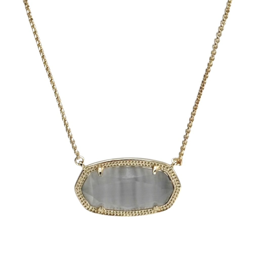 Kendra Scott Dylan Necklace Slate Gray and Gold.